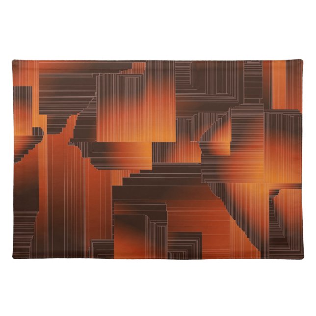Rust Art Deco Cloth Placemat (Front)
