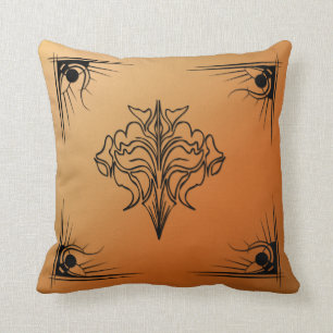 Rust Art Deco Throw Pillow