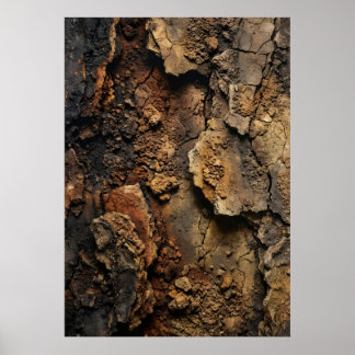 Rust Bark Stone Texture Poster