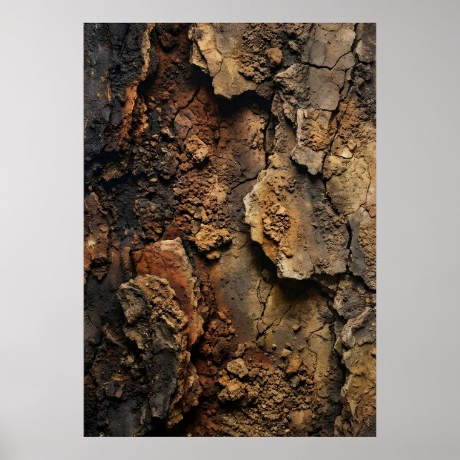 Rust Bark Stone Texture Poster (Front)
