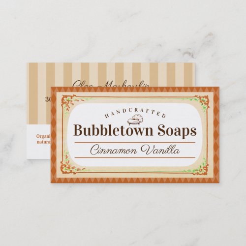 Rust bath body handcrafted homemade soap scent business card