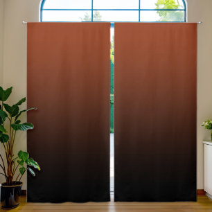 Rust Black Gradient Blackout Curtains