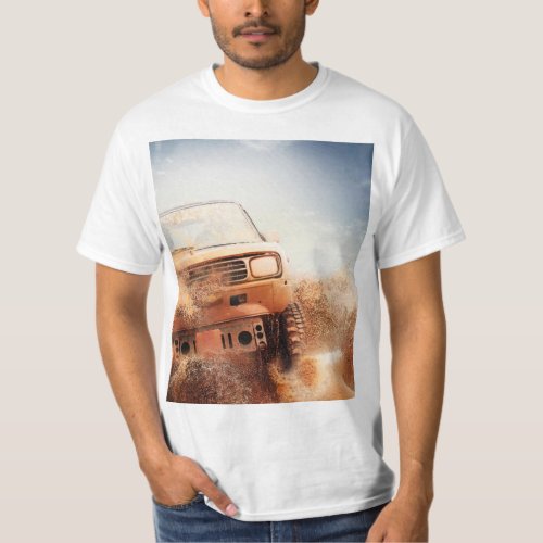 Rust Blaze Trendy Sports Car Print Tee