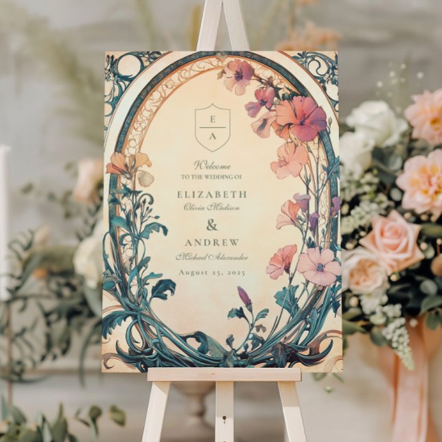 Rust Blue Bloom wedding Foam Board (Creator Uploaded)