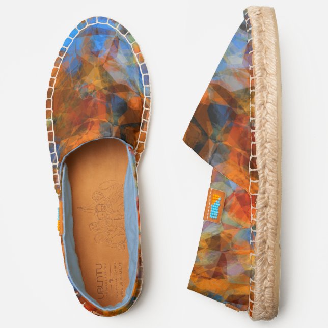 Rust Blue Red Southwest Abstract Refraction Espadrilles (Side)