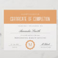 Rust Boho Minimal Certificate of Completion Award | Zazzle