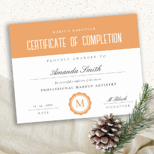 Rust Boho Minimal Certificate of Completion Award