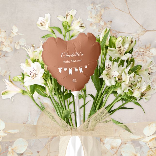Rust Boho Minimalist Gender Neutral Baby Shower Balloon (Rust Boho Minimalist Gender Neutral Baby Shower Balloon ©Susanne Sachers - Sunny Mind 🌞)