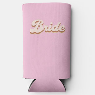 Rust Boho Retro Bachelorette Party Bride Seltzer Can Cooler
