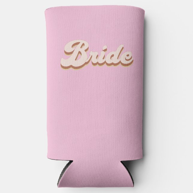 Rust Boho Retro  Bachelorette Party Bride  Seltzer Can Cooler (Front)
