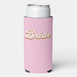 Rust Boho Retro Bachelorette Party Bride Seltzer Can Cooler