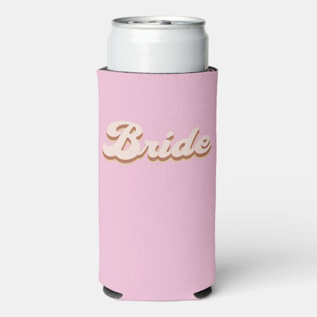 Rust Boho Retro  Bachelorette Party Bride   Seltzer Can Cooler (Seltzer Back)