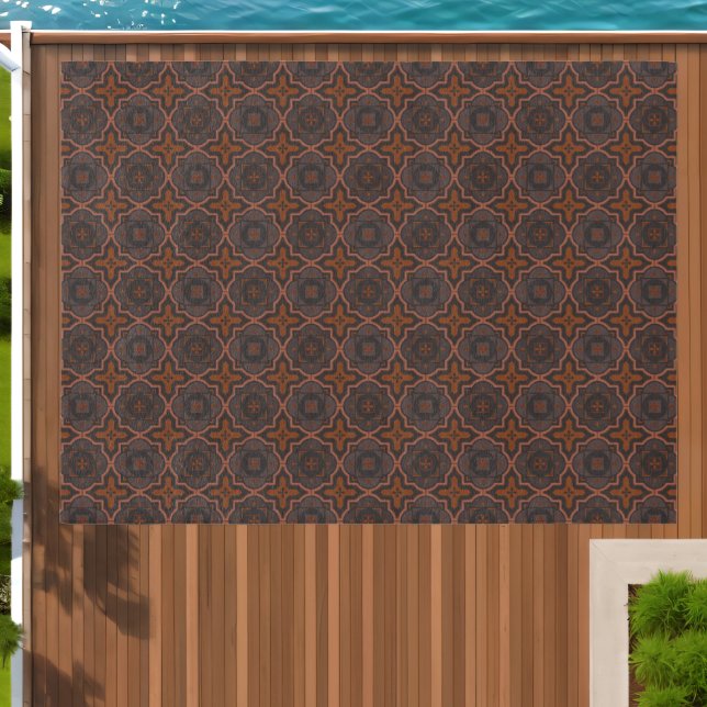 Rust Brown and Brown Gray Geometric Beautiful Outdoor Rug (Insitu (Outdoor 1))
