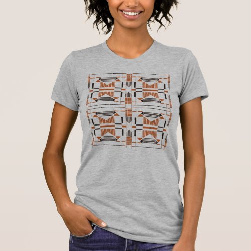 Rust Brown Black Abstract 4_Tile MCM Look T_Shirt