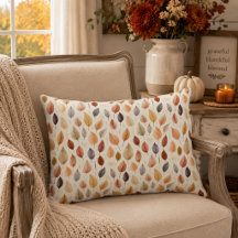 Rust Brown Cream Gray Fall Leaves Modern Farmhouse