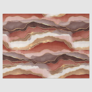 Rust Brown Gold Marble Contemporary Tissue Paper