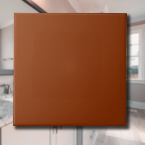 Rust Brown Solid Color  Classic Elegant Ceramic Tile