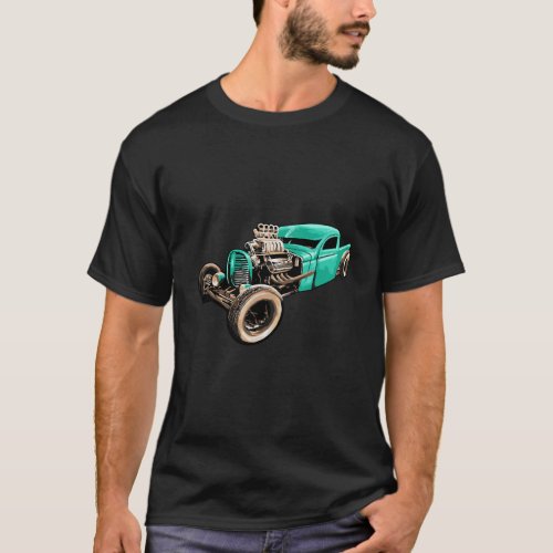 Rust Bucket Outline Funny Hot Retro Rod Diesel Car T_Shirt