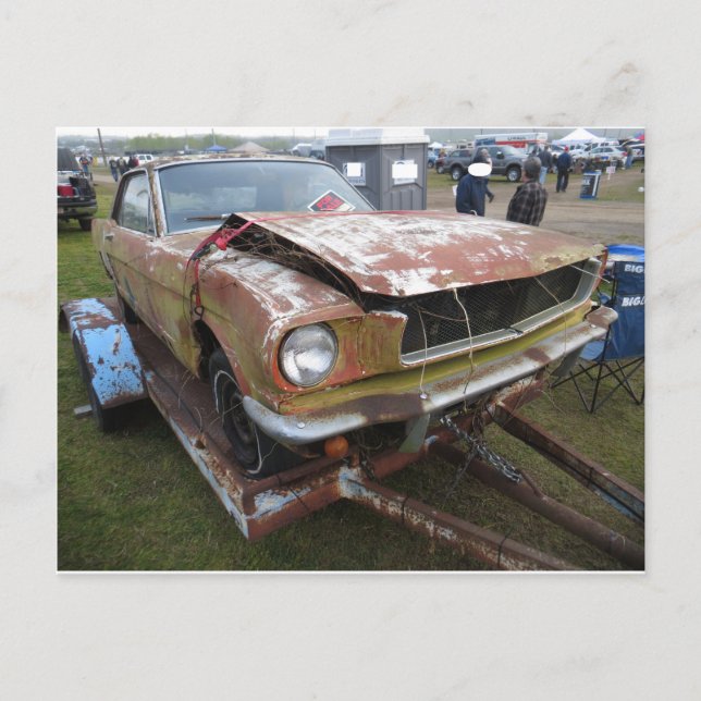 Rust Bucket With Bent Hood Postcard (Front)