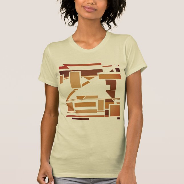 Rust Burnt Orange Brown Southwest Art-inspired T-Shirt (Front)