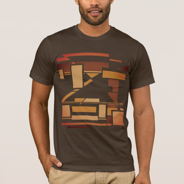 Rust Burnt Orange Brown Southwest Art-inspired T-Shirt (Front)