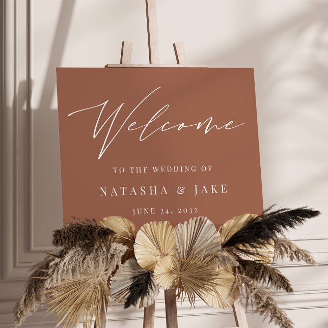 Rust Calligraphy Script Wedding Welcome Sign (Creator Uploaded)