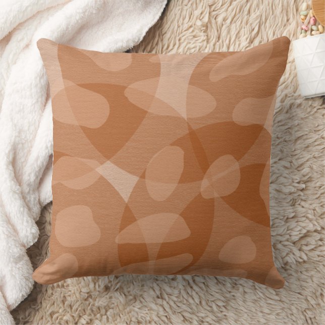 Rust Color Geometric Earth Tones Throw Pillow (Blanket)