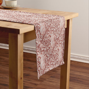 Rust Color Rabbit & Leaves Designer Decor Short Table Runner