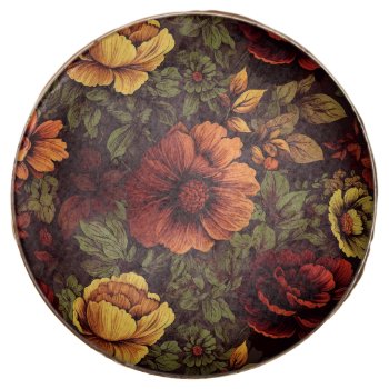 Rust Color Vintage Floral Print Chocolate Covered Oreo by kahmier at Zazzle