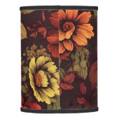 Rust Color Vintage Floral Print Lamp Shade (Back)