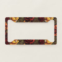 Rust Color Vintage Floral Print