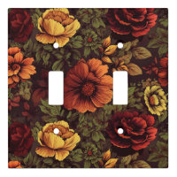Rust Color Vintage Floral Print
