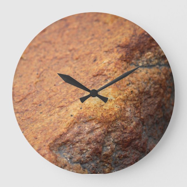 Rust Colored Granite Rock Wall Clock (Front)