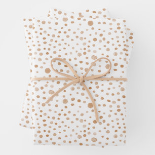 Rust Confetti Watercolor Dots Wrapping Paper