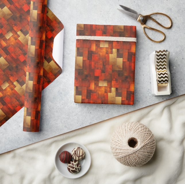 Rust & Copper Elegance: Sophisticated Graphic Wrapping Paper (Crafts)