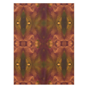 Rust Copper Green Yellow Abstract Tulip Tablecloth
