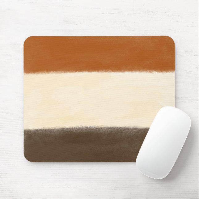 Rust Cream and Brown Color Block Mouse Pad (With Mouse)