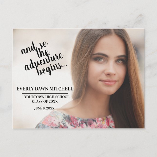 Rust (Customizable Color) Graduation Party Photo Postcard (Front)