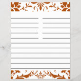 Personalized Recipe Paper, Zazzle