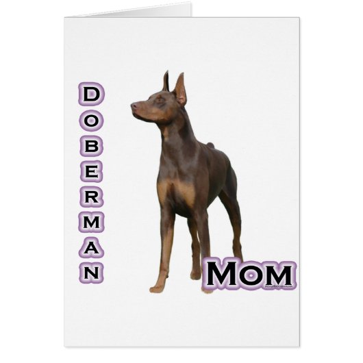 Rust Doberman Mom 4 Cards (Front)