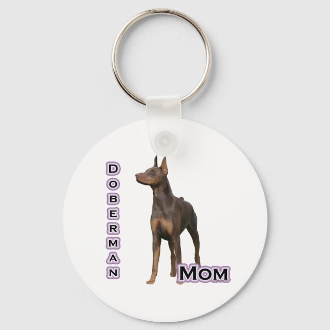 Rust Doberman Mom 4 - Keychain (Front)