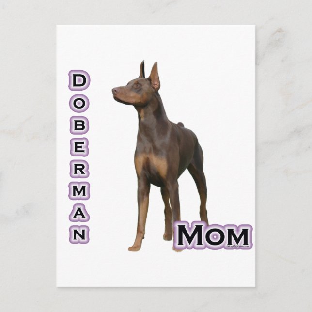 Rust Doberman Mom 4 Postcard (Front)