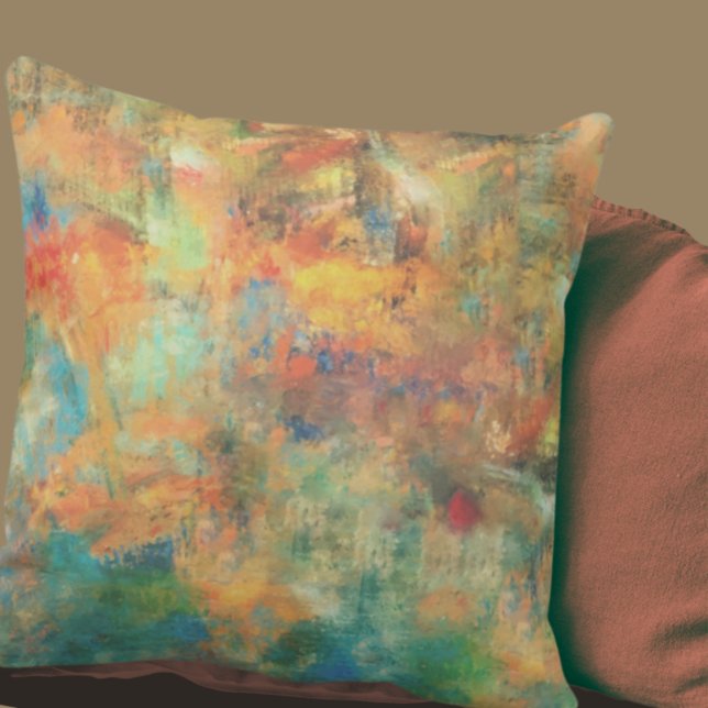 Rust & Earth Abstract Design Throw Pillow (Creator Uploaded)