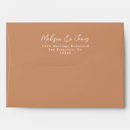Rust Earth Tone Wedding Return Address Envelope