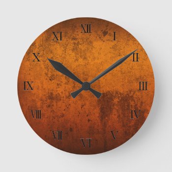 Rust Effect Roman Numeral Clock by Siberianmom at Zazzle