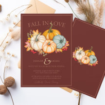 Rust Fall in Love Pumpkin Wedding