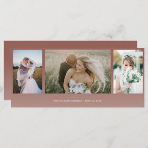 Rust Fall Photo Collage Wedding Thank You Card