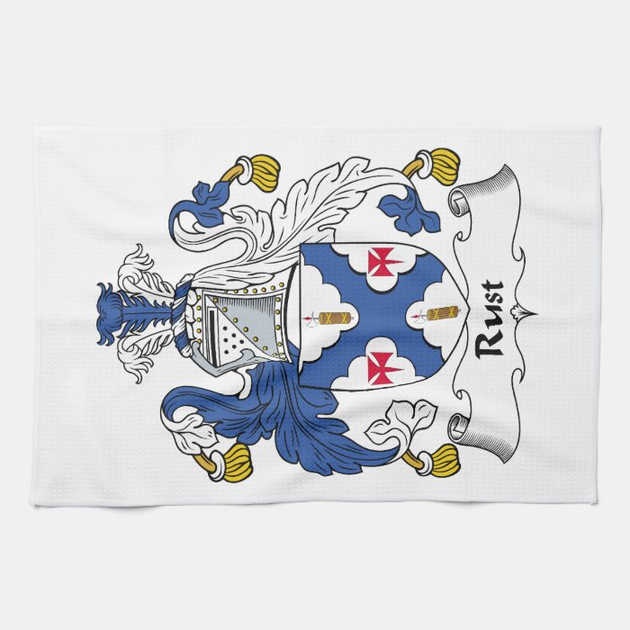 Rust Family Crest Kitchen Towels