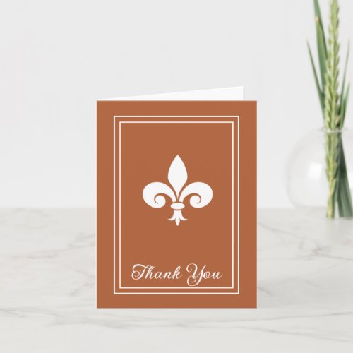 Rust Fleur de Lis Thank You Card