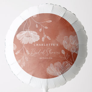 Rust Floral Bridal Shower Balloon